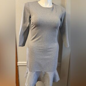 Banana Republic Light Gray Long-Sleeve Knit Dress